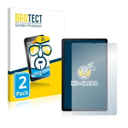 Front side of a product packaging with the brand logo BROTECT. Next to it is the device Samsung Galaxy Tab S6 Lite 2020 shown