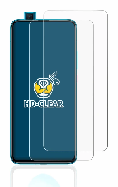 Image of the device Xiaomi Poco F2 Pro with a wide variety of screen protectors.