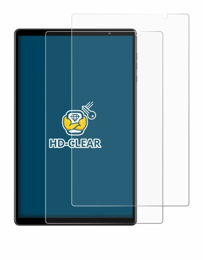 Image of the device Teclast P10S with a wide variety of screen protectors.