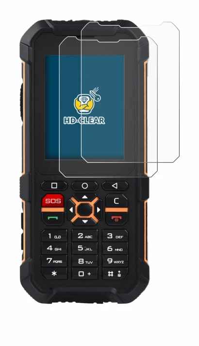 Image of the device RugGear RG170 with a wide variety of screen protectors.