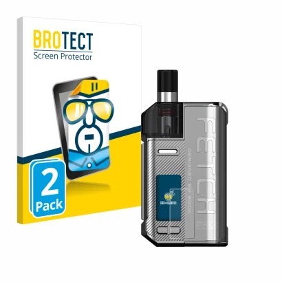 Front side of a product packaging with the brand logo BROTECT. Next to it is the device Smok Fetch 80W Pro shown with the corr