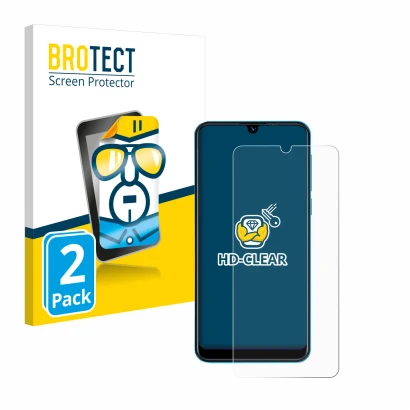 Front side of a product packaging with the brand logo BROTECT. Next to it is the device Beafon M6 shown with the corresponding