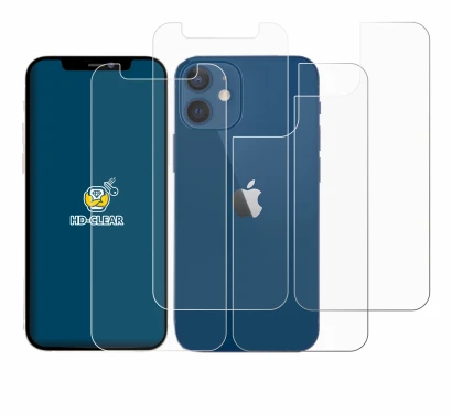 Image of the device Apple iPhone 12 mini (Front+Back) with a wide variety of screen protectors.