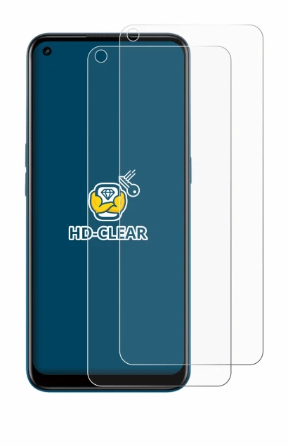 Image of the device Oppo A53 with a wide variety of screen protectors.