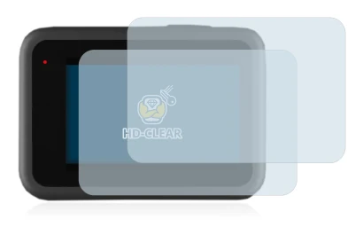 Image of the device GoPro Hero 9 Black with a wide variety of screen protectors.