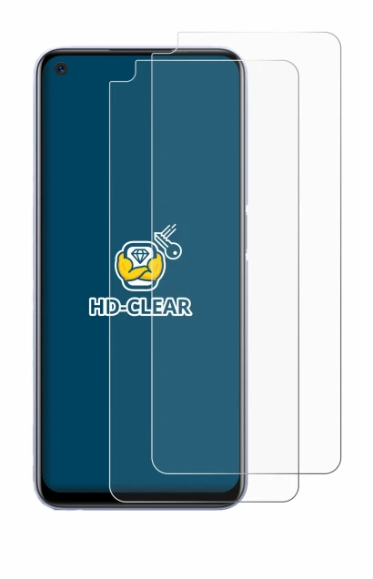 Image of the device realme Q2 with a wide variety of screen protectors.