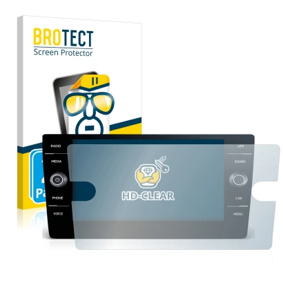 Front side of a product packaging with the brand logo BROTECT. Next to it is the device Volkswagen Passat Variant TDI DSG 2020