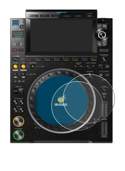 Image of the device Pioneer CDJ 3000 (circle) with a wide variety of screen protectors.
