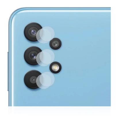 Image of the device Samsung Galaxy A32 5G (ONLY Camera Lens) with a wide variety of screen protectors.