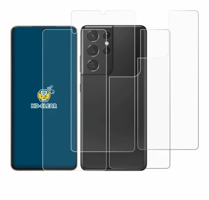 Image of the device Samsung Galaxy S21 Ultra 5G (Front+Back) with a wide variety of screen protectors.