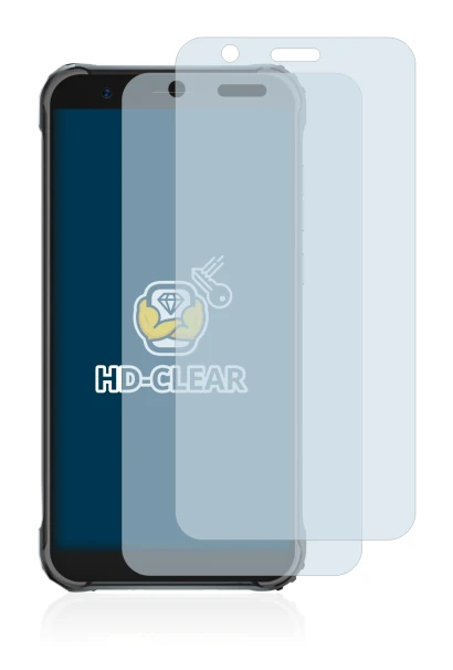 Image of the device Blackview BV4900 with a wide variety of screen protectors.