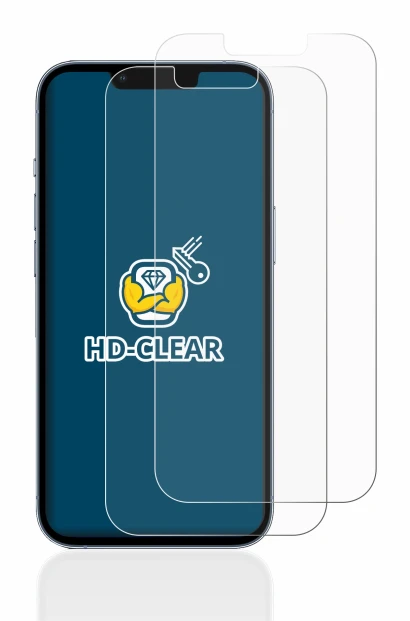 Image of the device Apple iPhone 13 Pro with a wide variety of screen protectors.