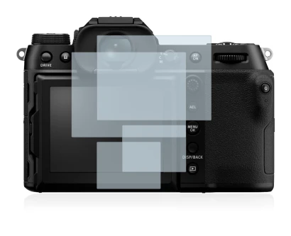 Image of the device Fujifilm GFX100S with a wide variety of screen protectors.