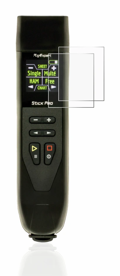 Image of the device RigExpert Stick Pro with a wide variety of screen protectors.