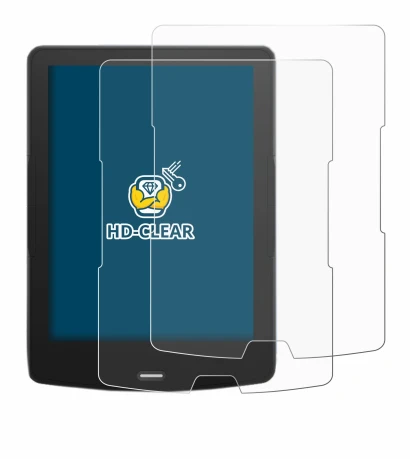 Image of the device inkBOOK Calypso Plus with a wide variety of screen protectors.
