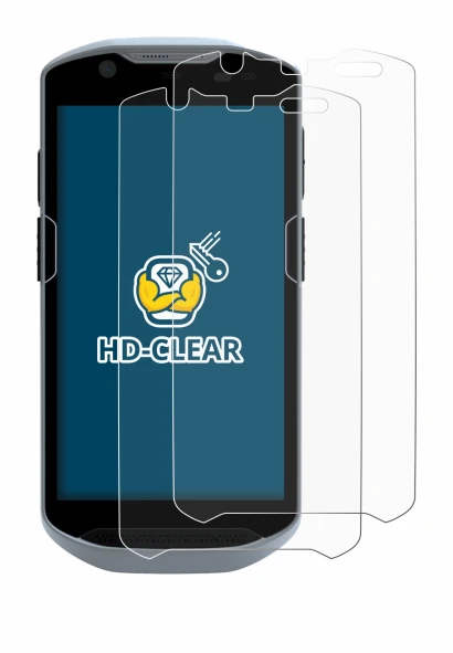 Image of the device Zebra TC52x with a wide variety of screen protectors.