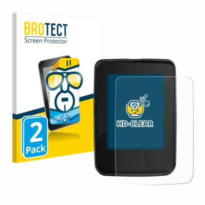 Front side of a product packaging with the brand logo BROTECT. Next to it is the device Giant RideDash Evo shown with the corr