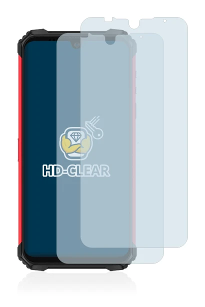 Image of the device Ulefone Armor 8 Pro with a wide variety of screen protectors.