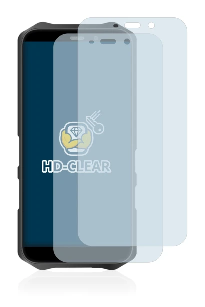 Image of the device Oukitel WP12 Pro with a wide variety of screen protectors.