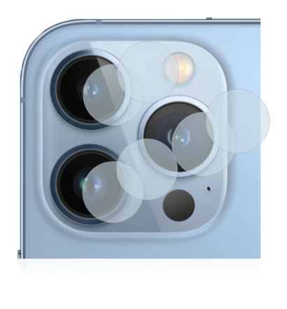 Image of the device Apple iPhone 13 Pro Max (ONLY Camera Lens) with a wide variety of screen protectors.