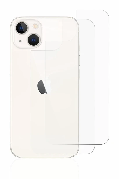 Image of the device Apple iPhone 13 (Back) with a wide variety of screen protectors.
