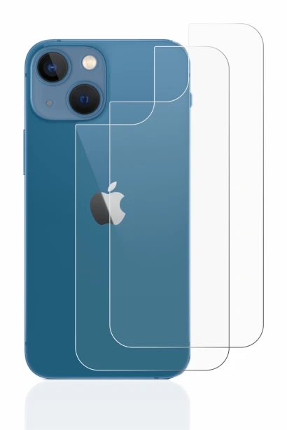 Image of the device Apple iPhone 13 mini (Back) with a wide variety of screen protectors.