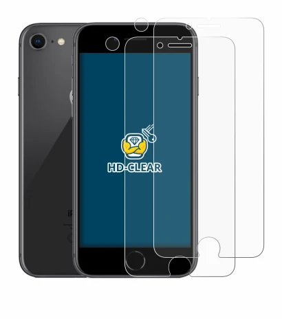 Image of the device Apple iPhone 8 (Front+Camera) with a wide variety of screen protectors.