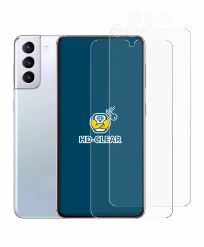 Image of the device Samsung Galaxy S21 (Front+Camera) with a wide variety of screen protectors.