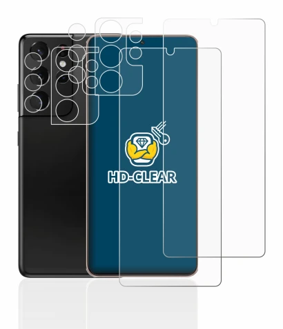 Image of the device Samsung Galaxy S21 Ultra 5G (Front+Camera) with a wide variety of screen protectors.