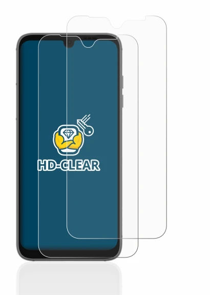 Image of the device Fairphone 4 with a wide variety of screen protectors.