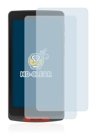 Image of the device Sunmi M2 with a wide variety of screen protectors.