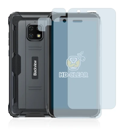 Image of the device Blackview BV4900S (Front+Camera) with a wide variety of screen protectors.