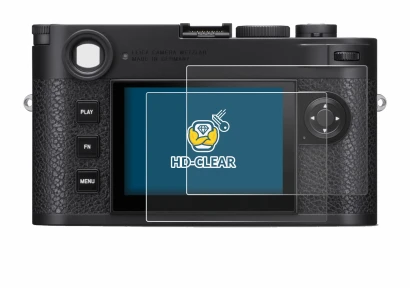 Image of the device Leica M11 with a wide variety of screen protectors.