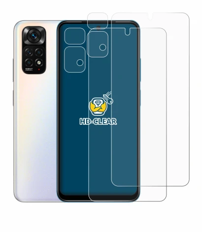 Image of the device Xiaomi Redmi Note 11S (Front+Camera) with a wide variety of screen protectors.