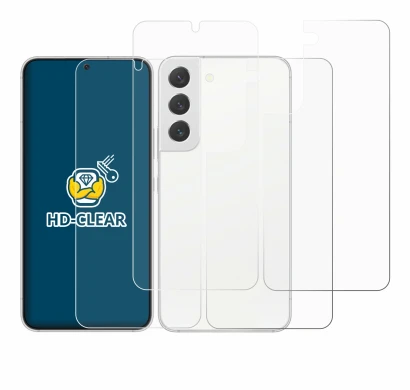 Image of the device Samsung Galaxy S22 5G (Front+Back) with a wide variety of screen protectors.