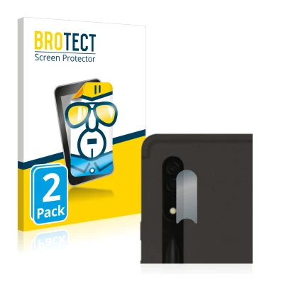 Front side of a product packaging with the brand logo BROTECT. Next to it is the device Samsung Galaxy Tab S8 Ultra 5G (ONLY C