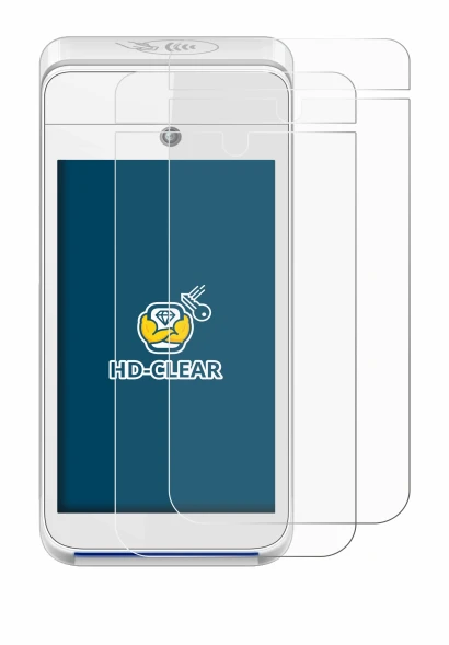 Image of the device Pax A920 with a wide variety of screen protectors.
