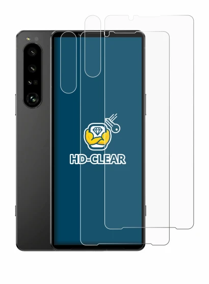 Image of the device Sony Xperia 1 IV (Front+Camera) with a wide variety of screen protectors.
