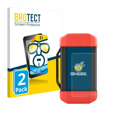 Front side of a product packaging with the brand logo BROTECT. Next to it is the device Launch SRDs SmartLink shown with the c