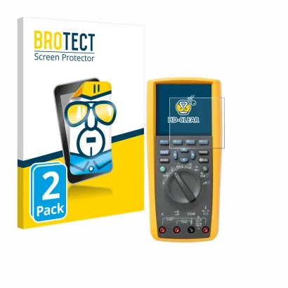 Front side of a product packaging with the brand logo BROTECT. Next to it is the device Fluke 287 shown with the corresponding