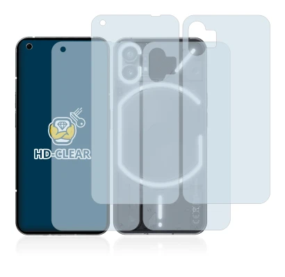 Image of the device Nothing Phone (1) (Front+Back) with a wide variety of screen protectors.