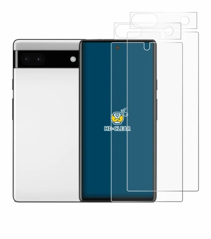 Image of the device Google Pixel 6a (Front+Camera) with a wide variety of screen protectors.