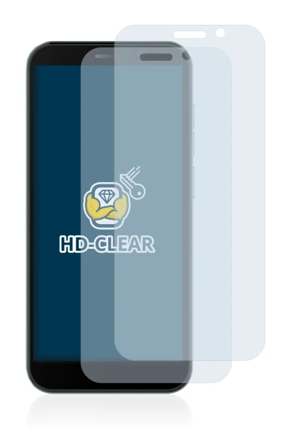 Image of the device Doogee X97 Pro with a wide variety of screen protectors.