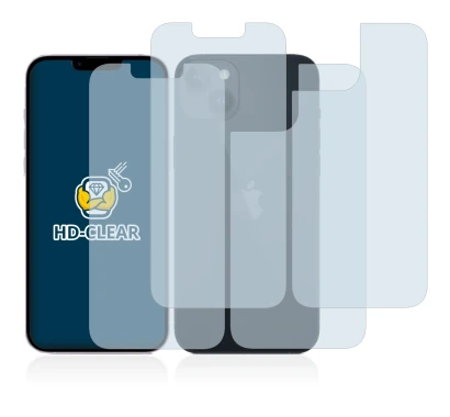 Image of the device Apple iPhone 14 (Front+Back) with a wide variety of screen protectors.