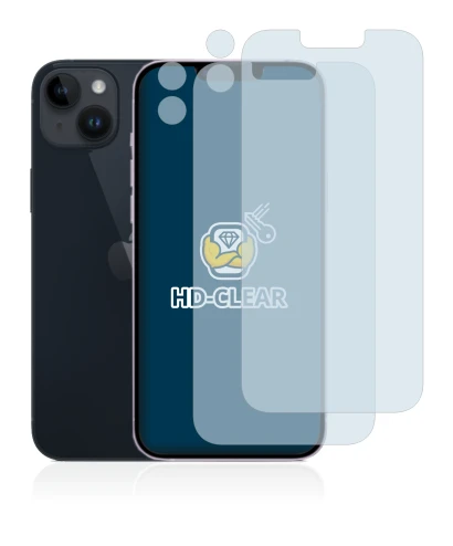 Image of the device Apple iPhone 14 Plus (Front+Camera) with a wide variety of screen protectors.