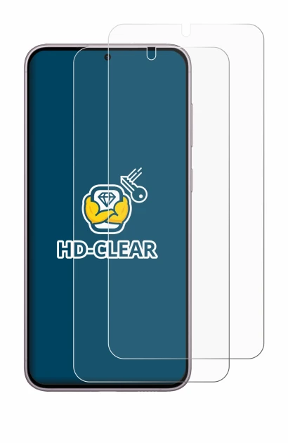 Image of the device Samsung Galaxy S23 Plus with a wide variety of screen protectors.