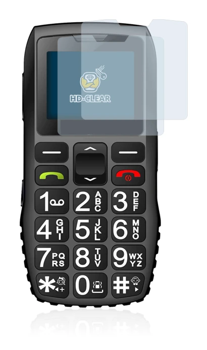 Image of the device artfone C1 + with a wide variety of screen protectors.