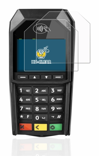 Image of the device ingenico Desk/1600 with a wide variety of screen protectors.