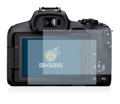 Image of the device Canon EOS R50 with a wide variety of screen protectors.
