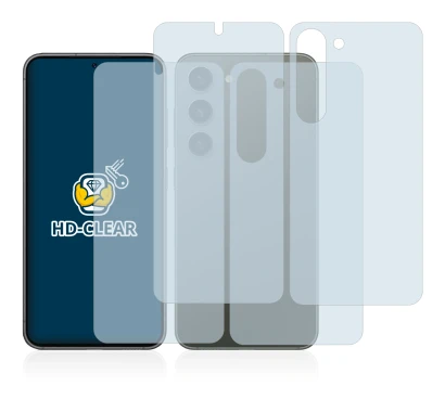 Image of the device Samsung Galaxy S23 (Front+Back) with a wide variety of screen protectors.